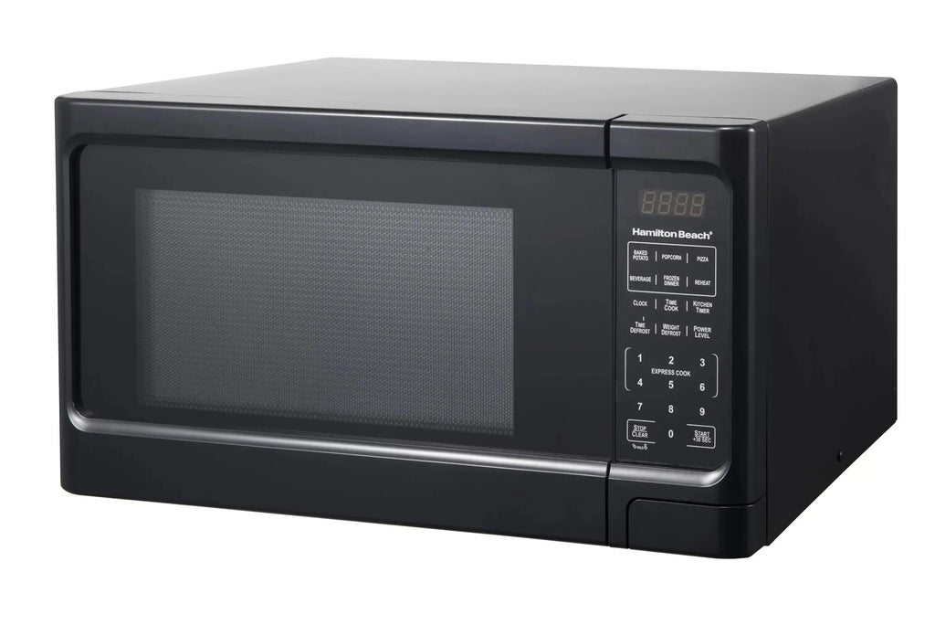 1.1 Cu. Ft. Sleek Black Digital Microwave - Effortless Touchpad Controls.