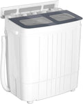 Portable Washing Machine - 14.5 lbs Mini Twin Tub Washer & Spin Dryer for Apartments, Dorms, RVs, Camping - Gray/Blue