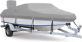 600D Waterproof Winter Boat Cover with Motor Cover 17-19 ft Fits Bass Boat