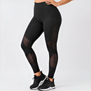 Women's Black Mesh Panel Performance Leggings
