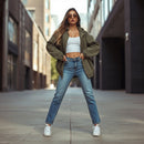 Women's Blue High Waist Straight Cut Denim Jeans