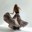 Women's Bohemian  Patterned Full Length Flared Skirt