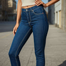 Women's Dark Indigo High Rise Slim Straight Jeans