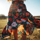 Women's Garden Blossom A Line Midi Skirt