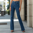 Women's Indigo High Rise Flare Leg Denim Jeans