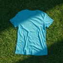 Women's Light Blue Relaxed Fit Crew Neck T-Shirt