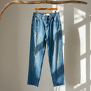 Women's Light Wash Straight Leg Denim Pants with Classic Fit
