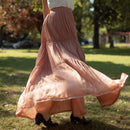 Women's Lightweight Pleated Full Length Skirt