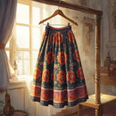 Women's Retro Floral Pattern Mid Length Skirt
