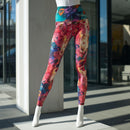Women's Sunset Floral Bloom High Rise Stretch Leggings