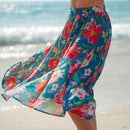 Women's Tropical Botanical Print Vacation Skirt