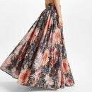 Women's Vintage Botanical Print Flowing Skirt