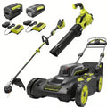 40V Brushless 20 in. Walk Behind Self Propelled Mower String Trimmer Leaf Blower with (2) Batteries and (2) Chargers