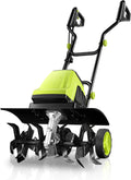 Electric Tiller, 15-Amp 18-Inch Width 9-Inch Depth Corded Tiller Cultivator 24 Durable Steel Tines Gardening Tiller with Adjustable Wheels Foldable Handle for Easy Soil Cultivation